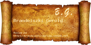 Brandeiszki Gerold névjegykártya