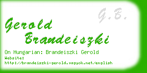 gerold brandeiszki business card